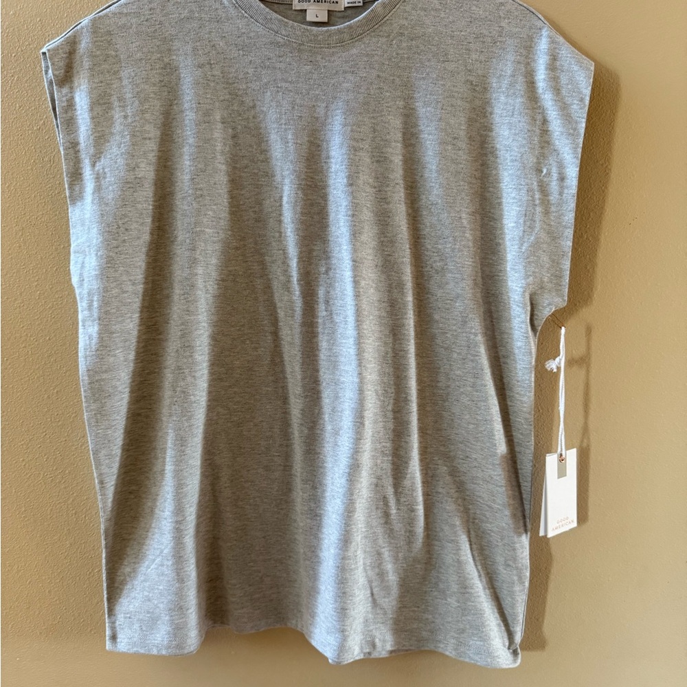 Good American Light Gray Short Sleeve Tee